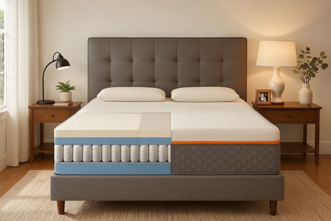 Colchão de látex Zipflex com molas ensacadas para casal, combinando firmeza e conforto