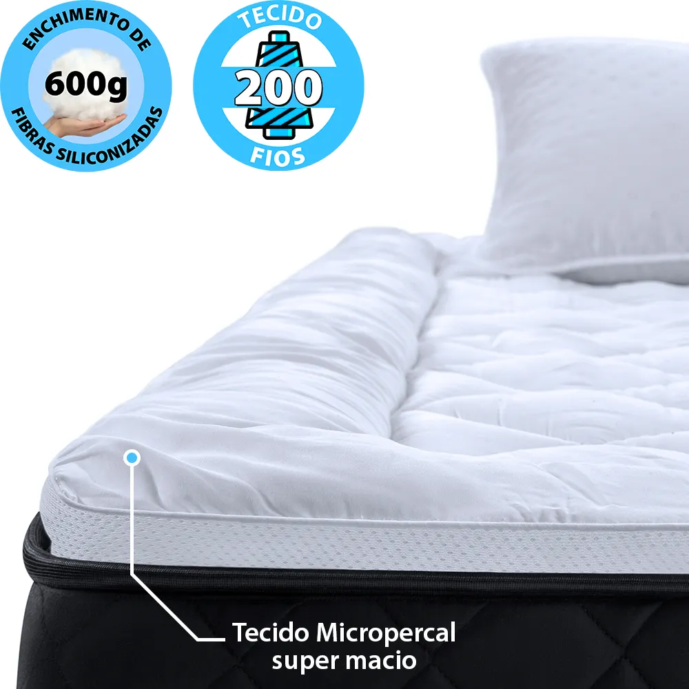 Pillow Top Queen Macio de Fibra Siliconada