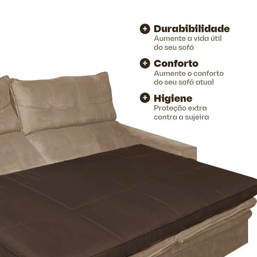 Pillow top para sofá retrátil