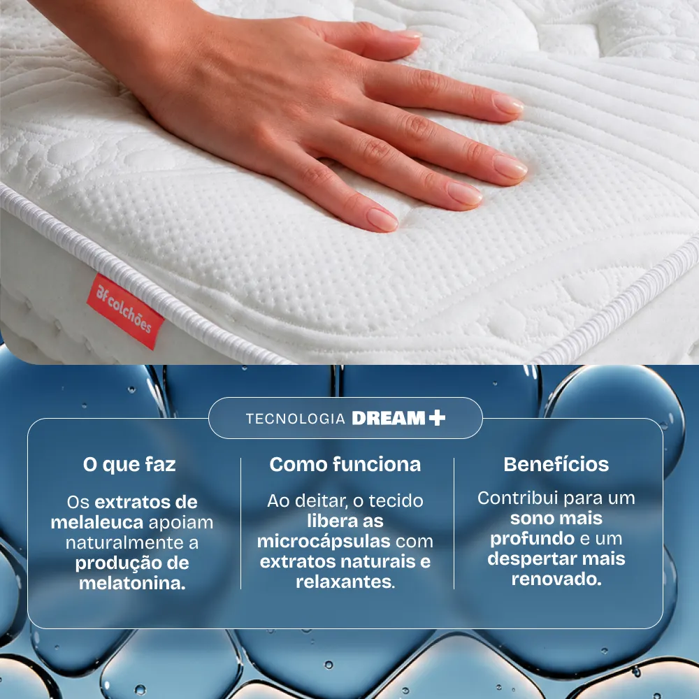 Tecnologia Dream + do colchão com melatonina BF Hotel